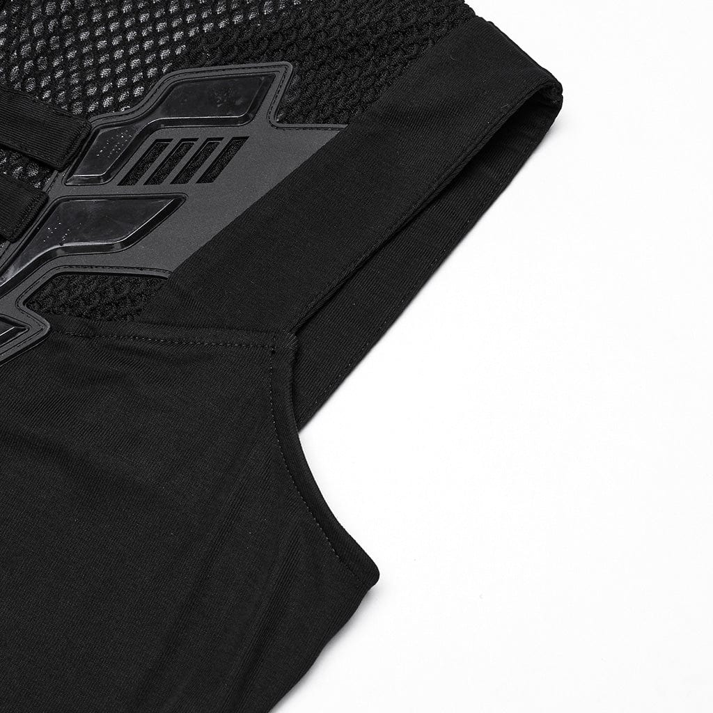 Women's Cyberpunk Plunging Mesh Splice Tank Top - Image 9
