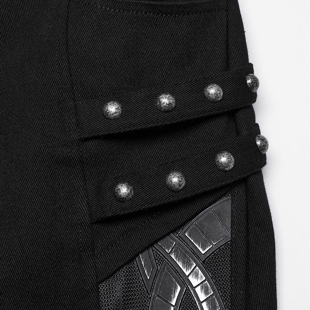 Women's Cyberpunk Studded Pleated Leggings - Image 6