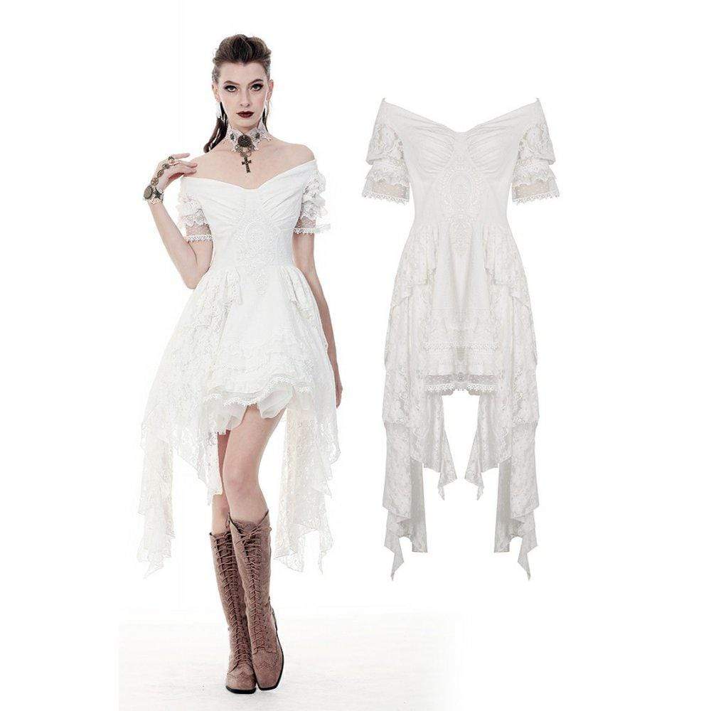 Women's Gorgeous Off-shoulder Full Lace Wedding Dresses Graduation Dress