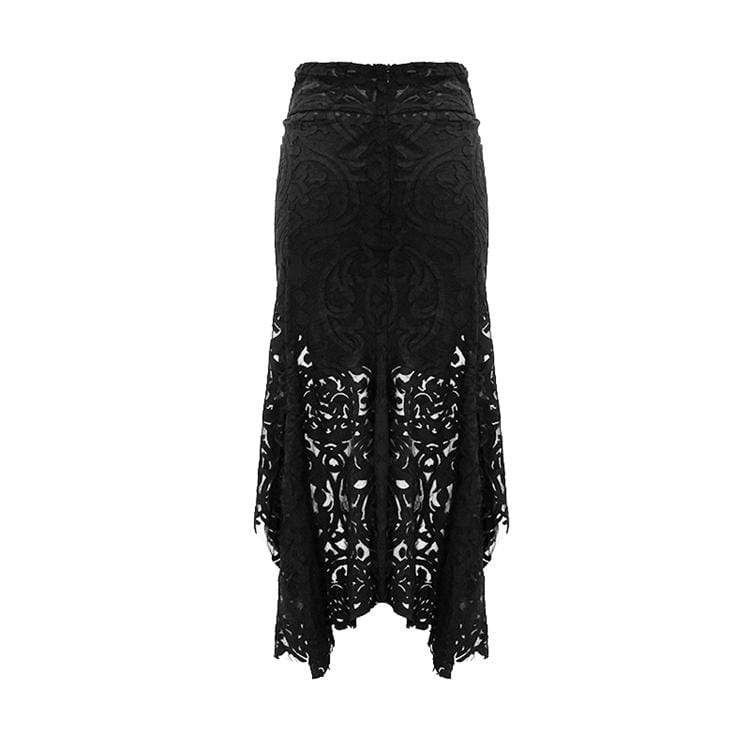 Women's Goth Floral Translucent Fishtail Skirt - Image 5