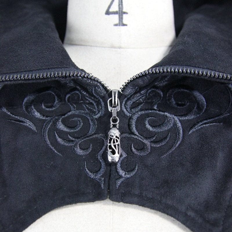 Women's Goth Frock Coat With Stand Up Collar - Image 15
