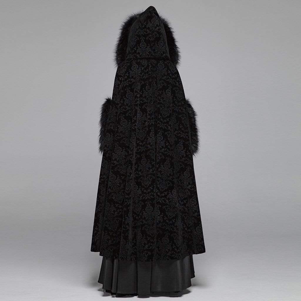 Women's Goth Hooded Woolen Cloak - Image 3