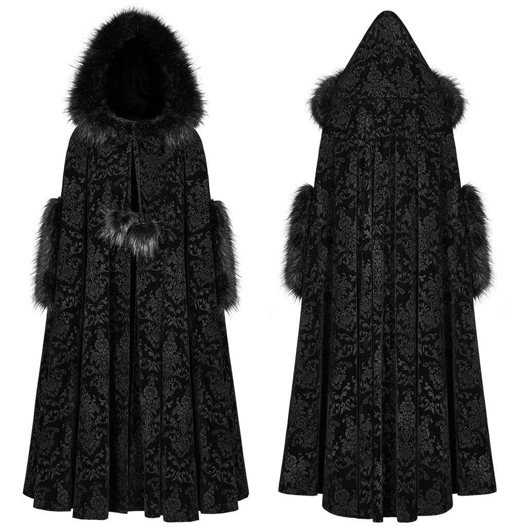Women's Goth Hooded Woolen Cloak - Image 5