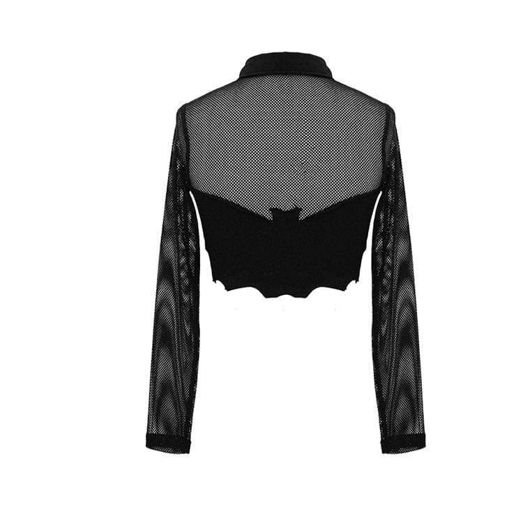Women's Goth Straps Mesh Short Tops - Image 5