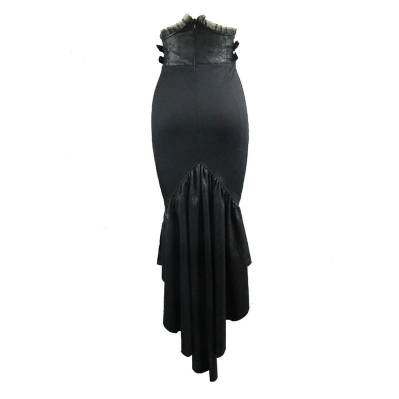 Women's Goth Tulip Asymmetrical Skirt - Image 5