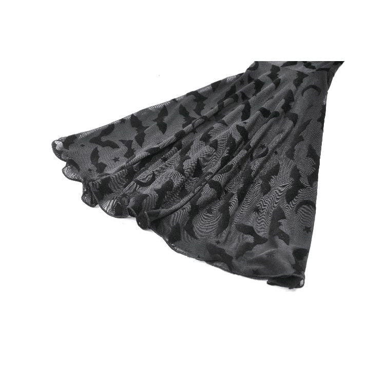 Women's Gothic Bat Star Moon Printed Irregular Hem Dress - Image 18