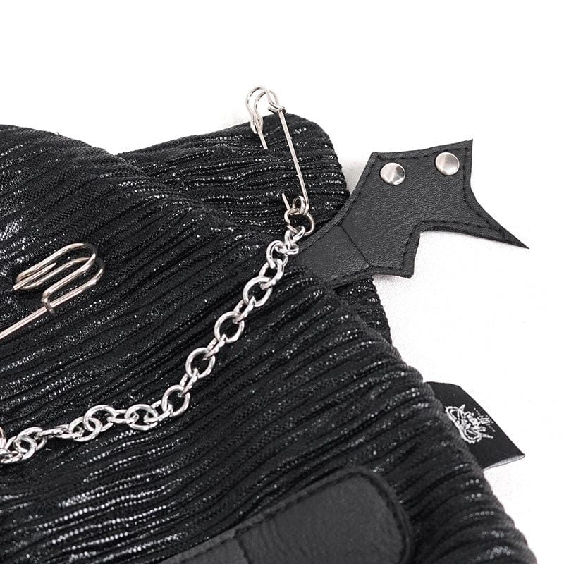 Women's Gothic Batwing Buckle Hat with Chain - Image 11