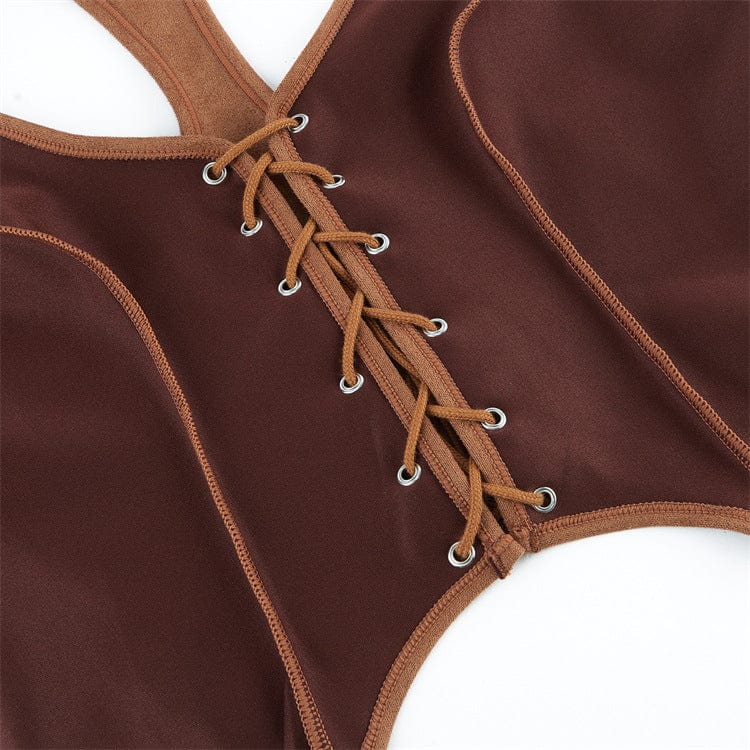 Women's Gothic Batwing Hem Lace-up Overbust Corset - Image 7