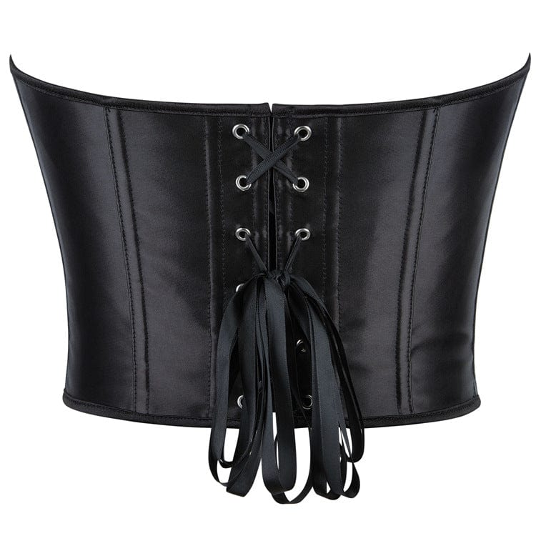 Women's Gothic Batwing Hem Zipper Overbust Corset - Image 3