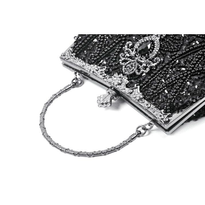 Women's Gothic Beaded Diamante Evening Bag - Image 11