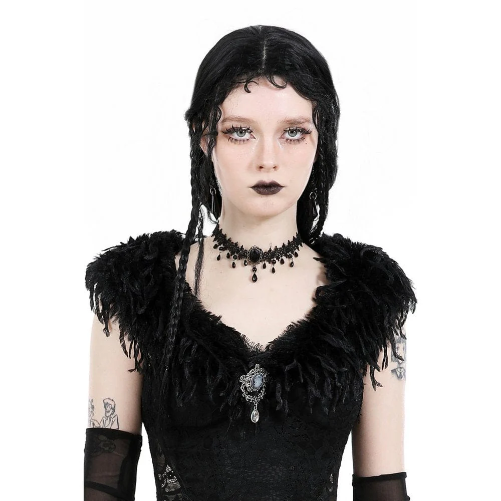 Women's Gothic Beaded Lace Choker - Image 2