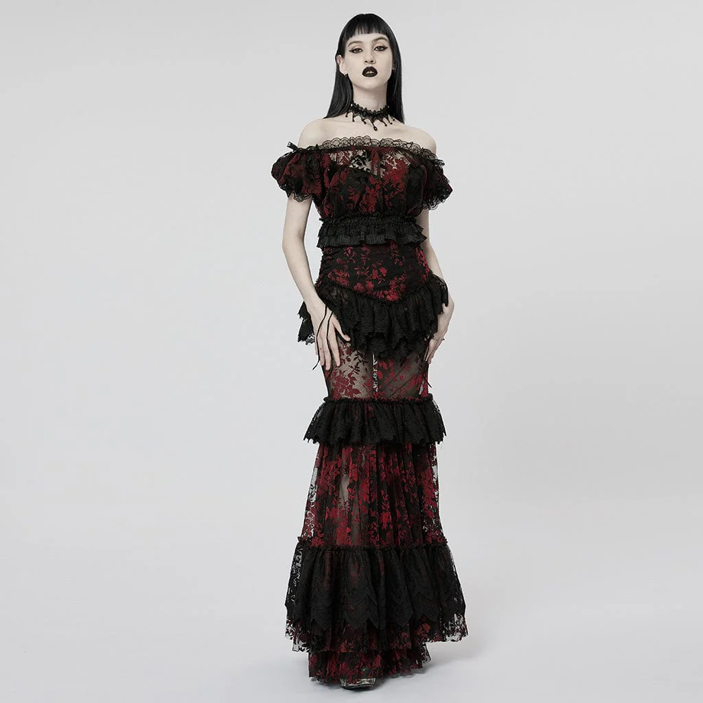 Women's Gothic Beaded Lace Choker - Image 3