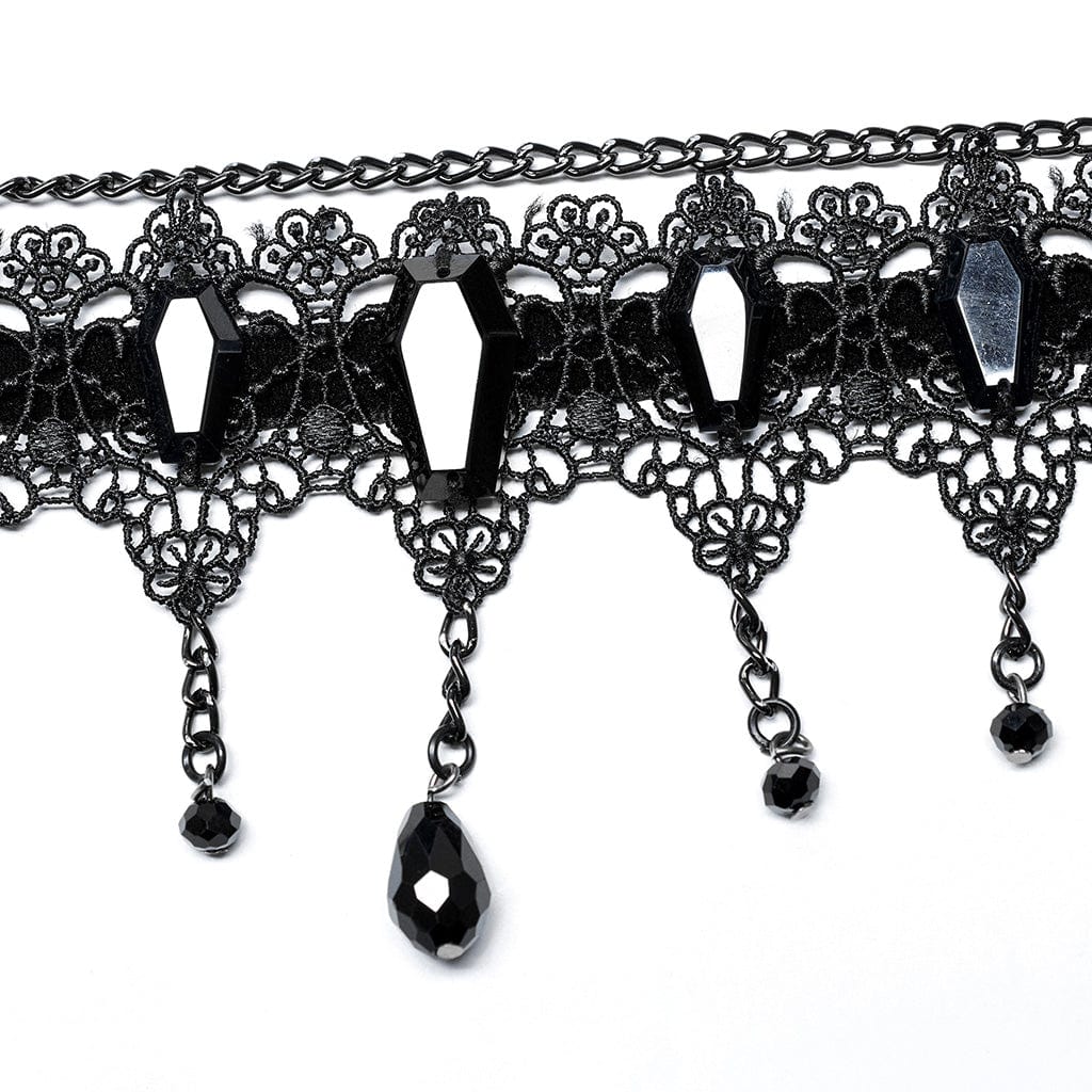 Women's Gothic Beaded Lace Choker - Image 5