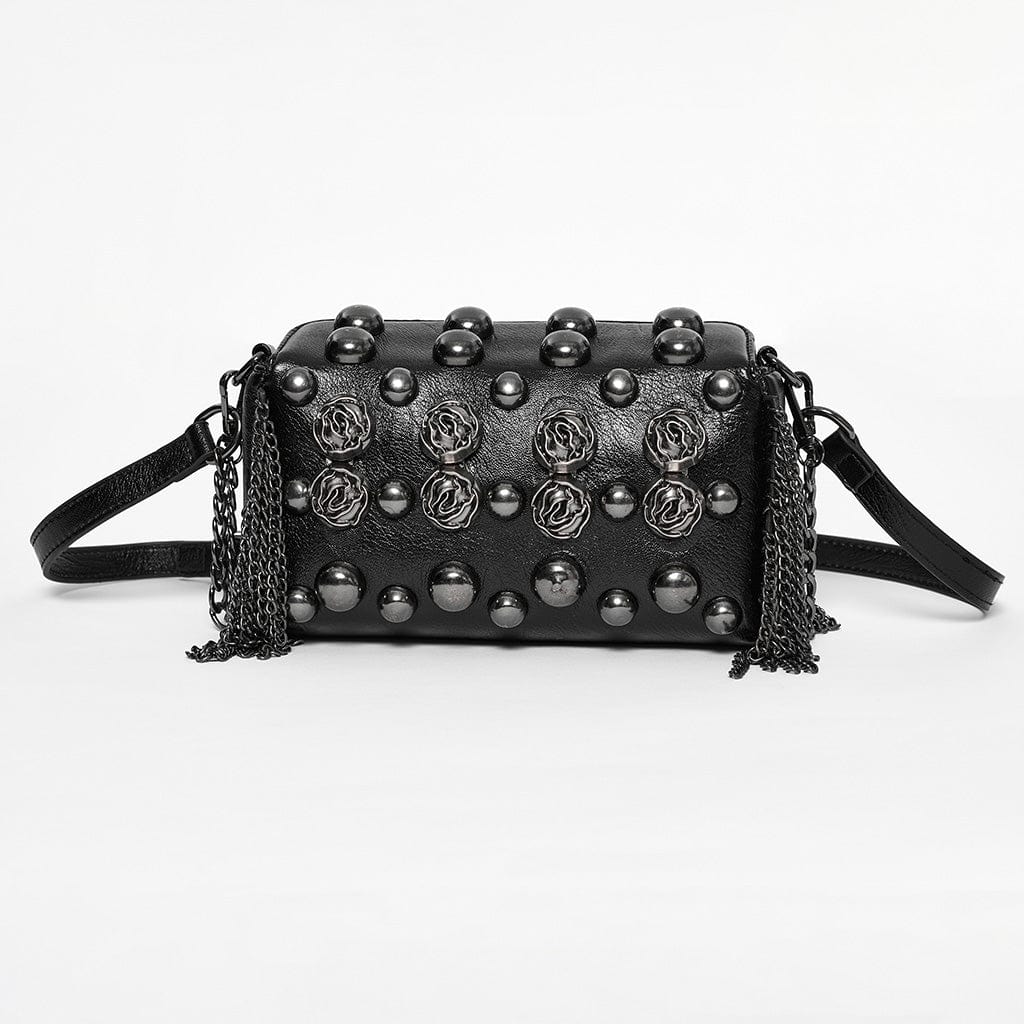 Women's Gothic Beaded Rose Faux Leather Bag - Image 3