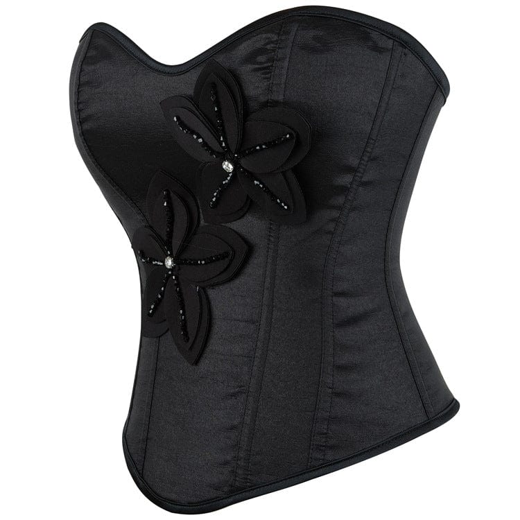 Women's Gothic Big Flower Lace-up Overbust Corset - Image 2