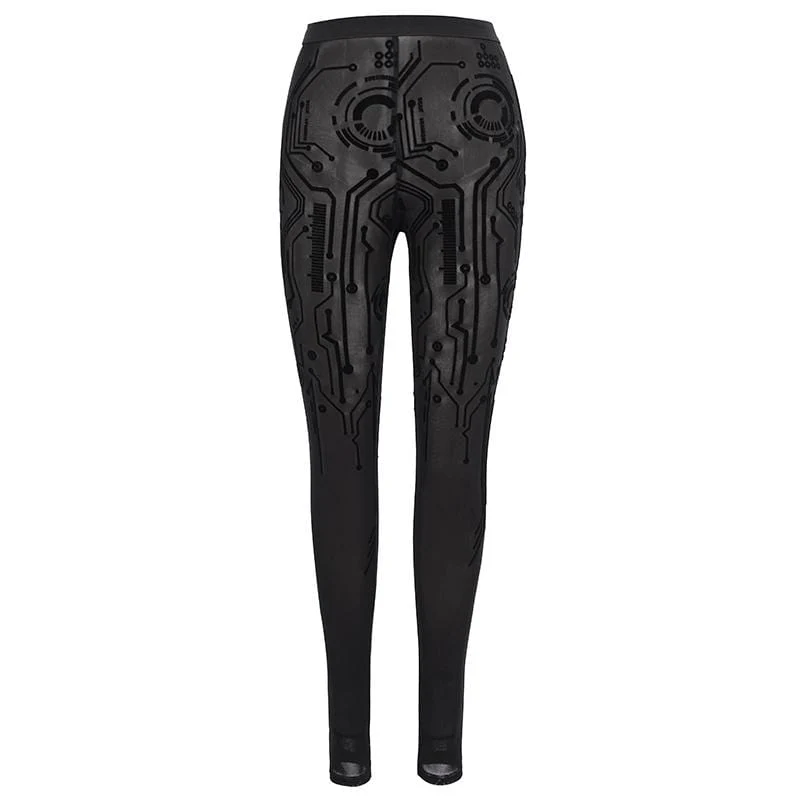 Women's Gothic Black Sexy Net Lace Leggings - Image 4