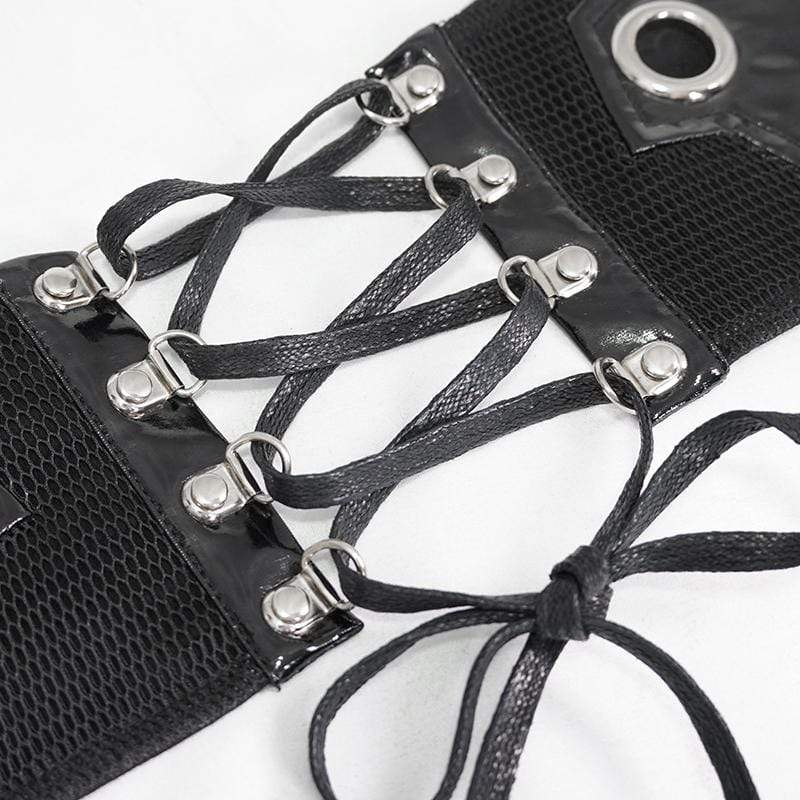 Women's Gothic Black Underbust PU Leather Corset Belt - Image 7