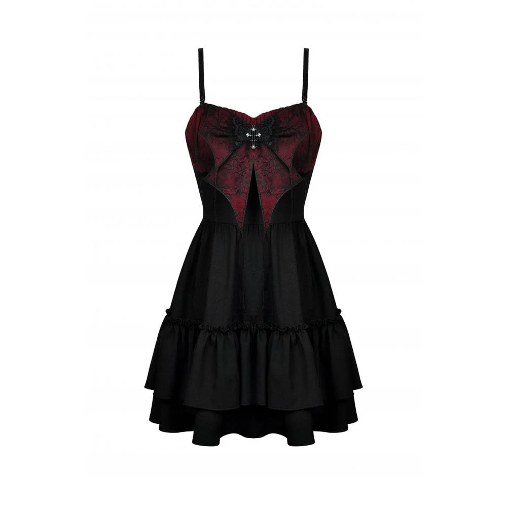 Women's Gothic Bowknot Multilayer Slip Dress Graduation Dress - Image 7