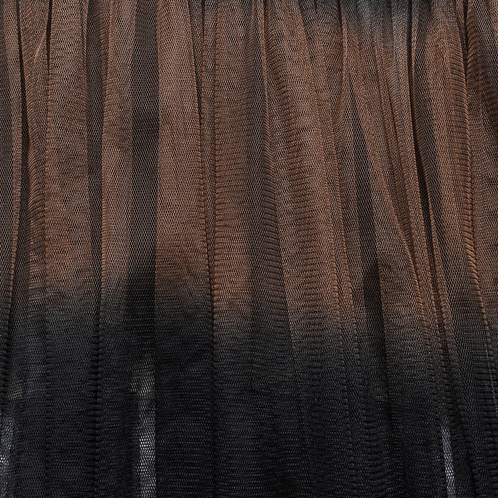 Women's Gothic Buckle Ruffled Mesh Long Overskirt Black-Coffee - Image 7