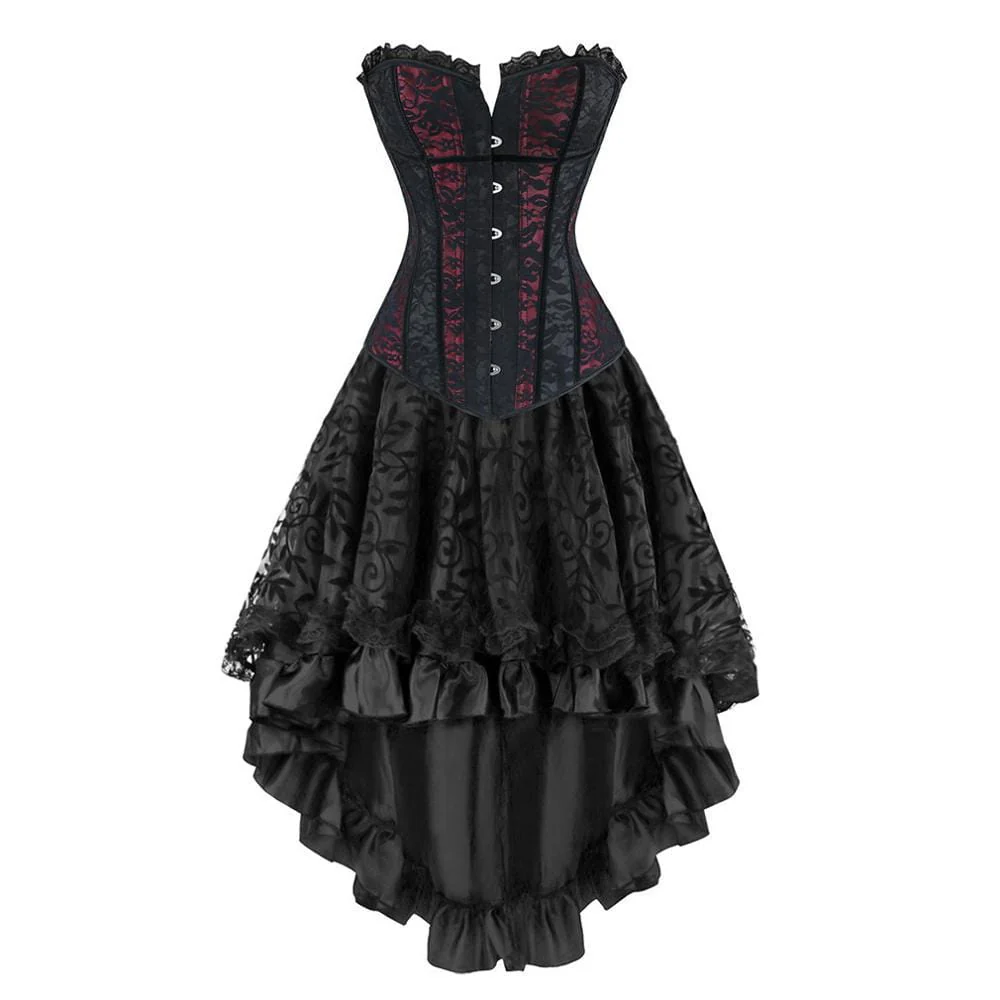 Women's Gothic Buckles Lace Overbust Corsets - Image 10
