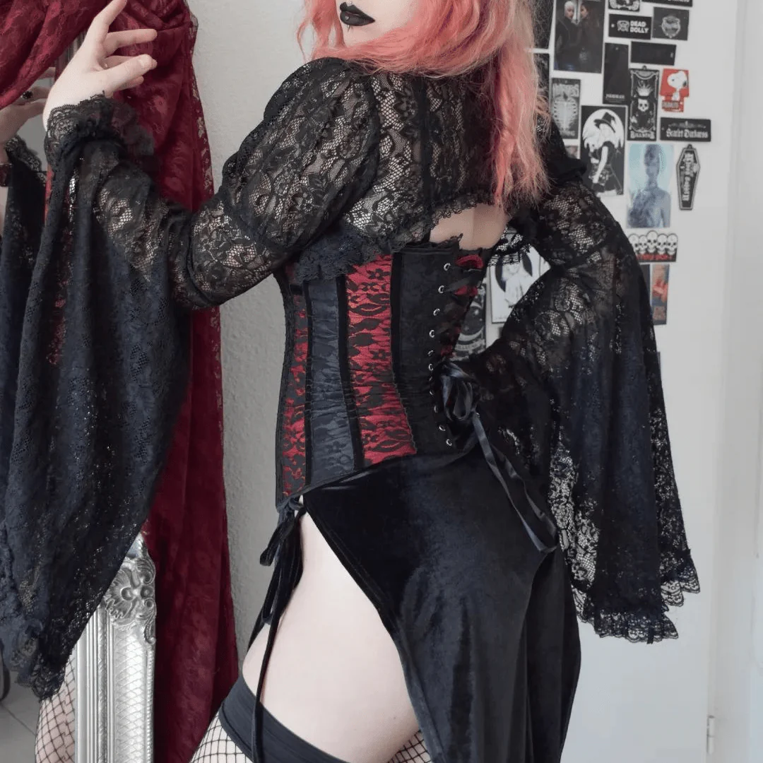 Women's Gothic Buckles Lace Overbust Corsets - Image 3