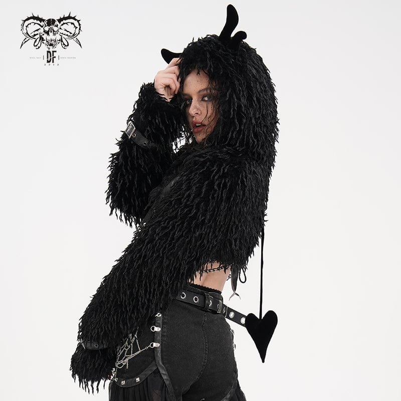 Women's Gothic Chain Buckle-up Horn Cape - Image 3