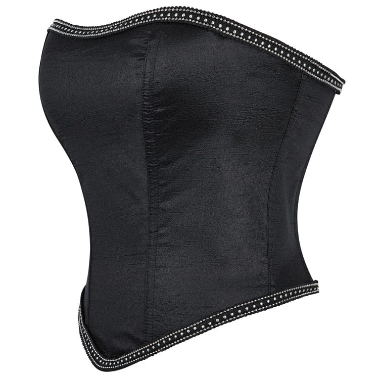 Women's Gothic Chain Edge Zipper Overbust Corset - Image 2