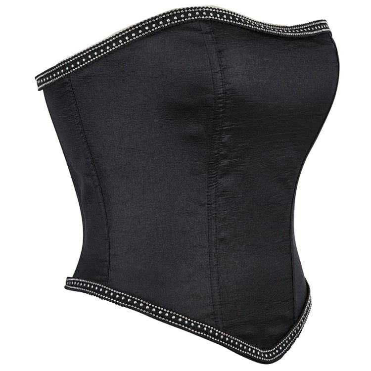 Women's Gothic Chain Edge Zipper Overbust Corset - Image 3