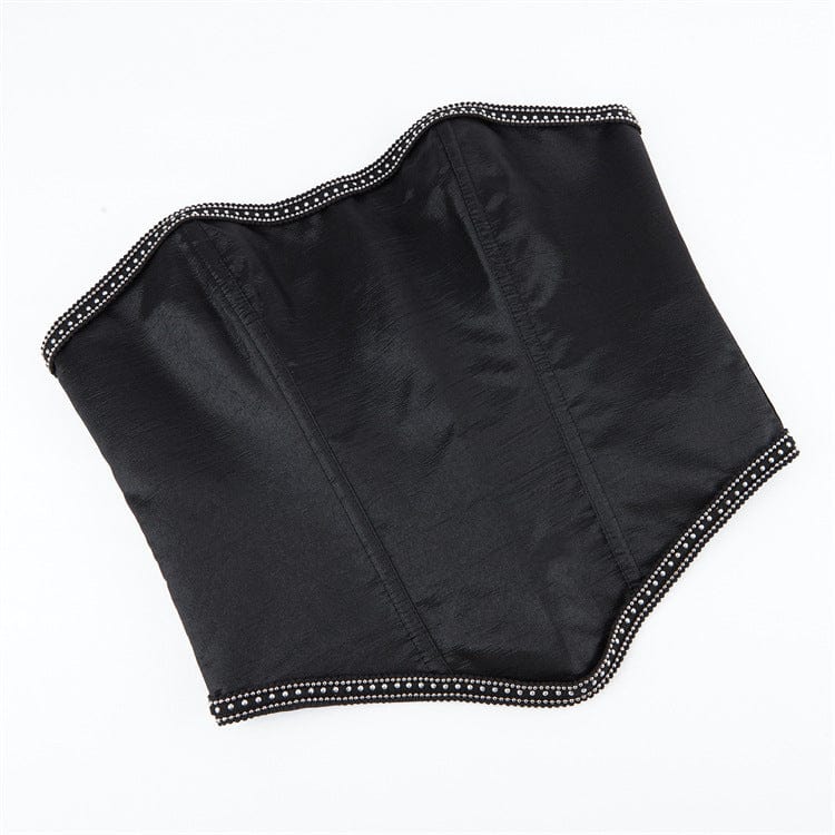 Women's Gothic Chain Edge Zipper Overbust Corset - Image 5