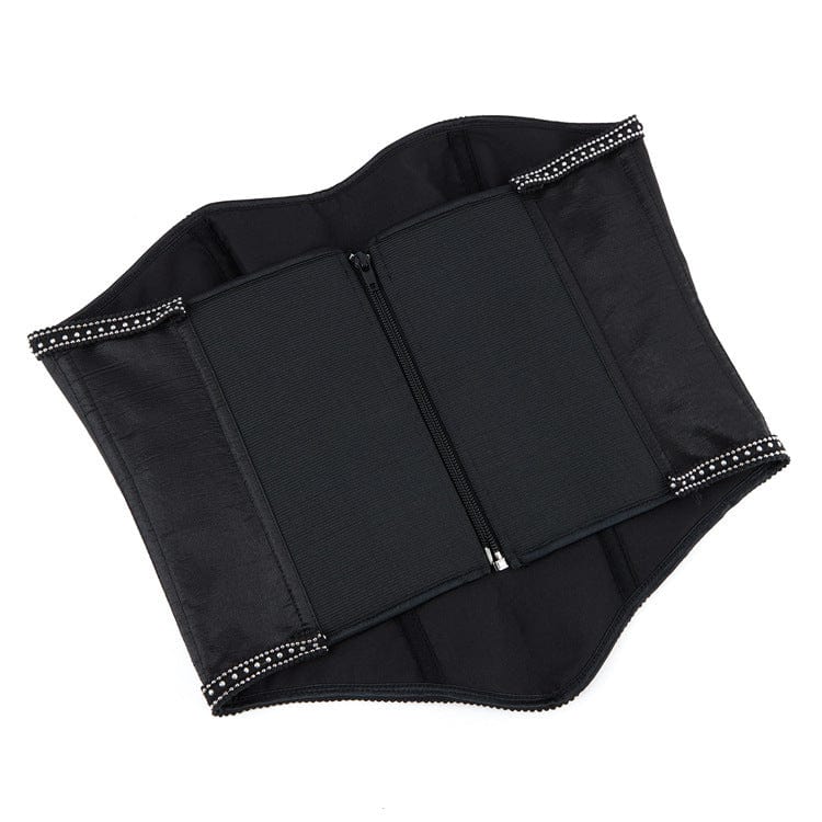 Women's Gothic Chain Edge Zipper Overbust Corset - Image 6