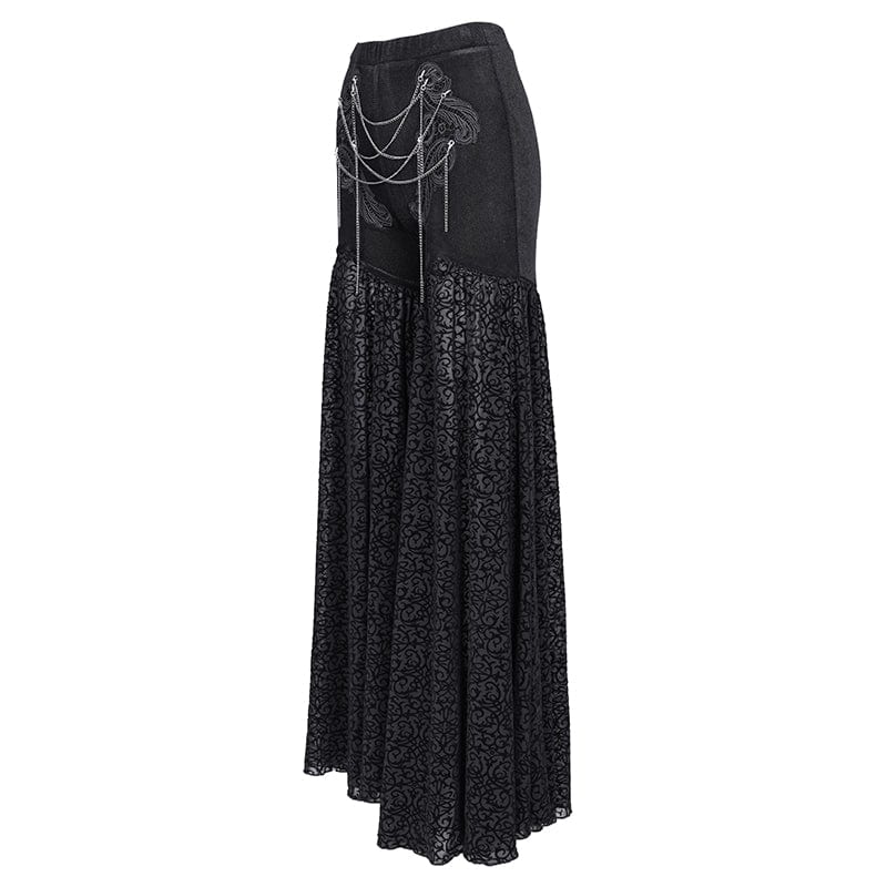Women's Gothic Chain Floral Lace Pants - Image 8