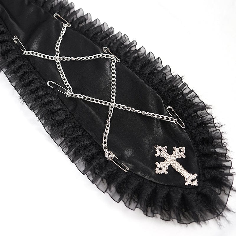 Women's Gothic Chain Lace Jacket with Hood - Image 11
