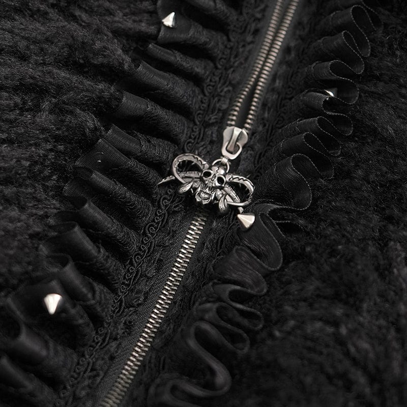 Women's Gothic Chain Lace Jacket with Hood - Image 12
