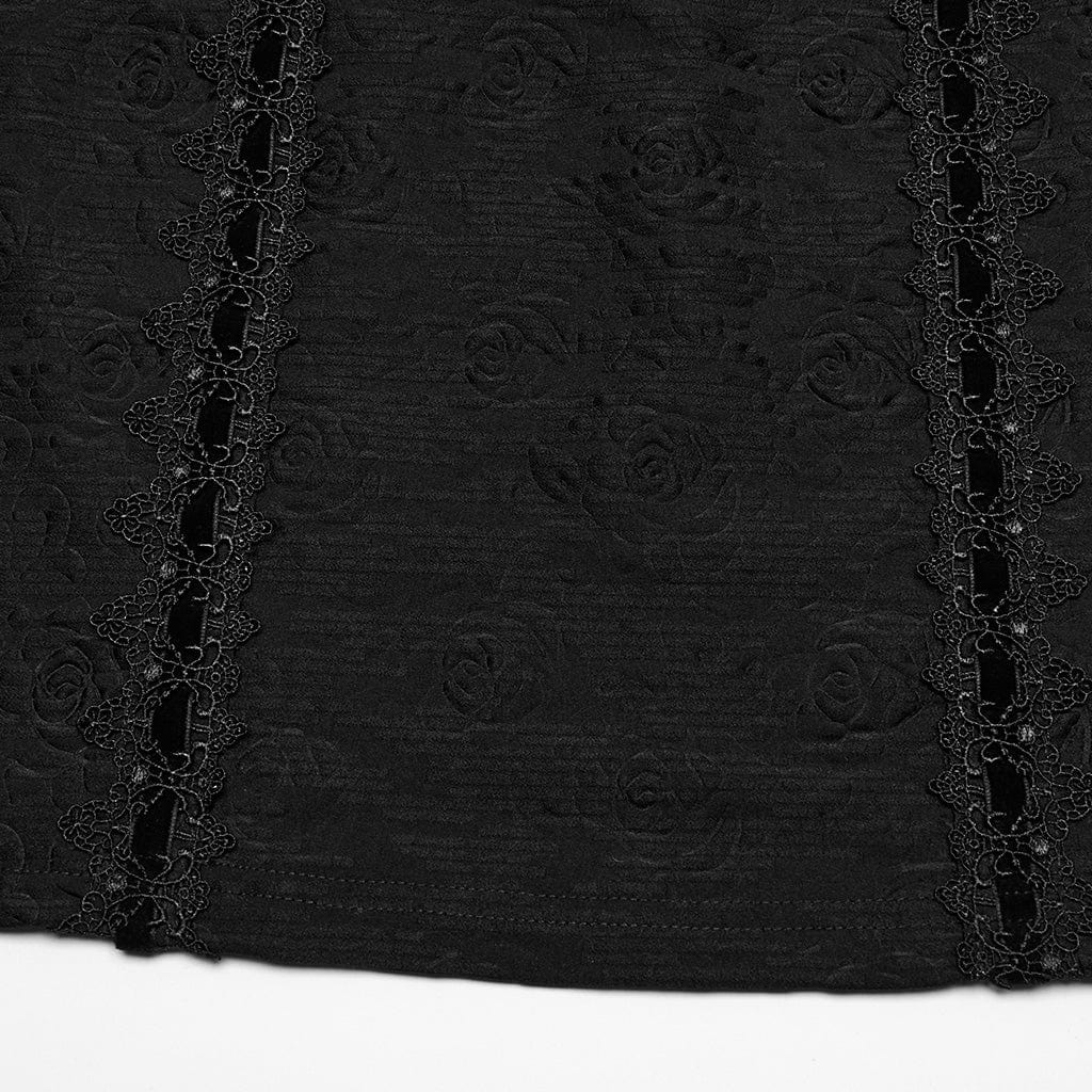 Women's Gothic Cheongsam Collar Floral Embroidered Prom Dress Graduation Dress - Image 9
