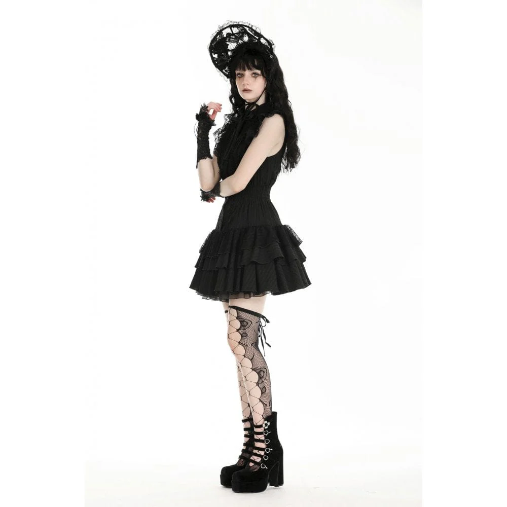 Women's Gothic Cheongsam Collar Ruffled Homecoming Dress - Image 10