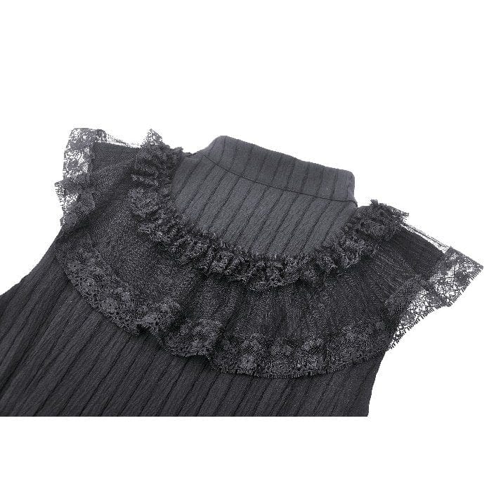 Women's Gothic Cheongsam Collar Ruffled Homecoming Dress - Image 14