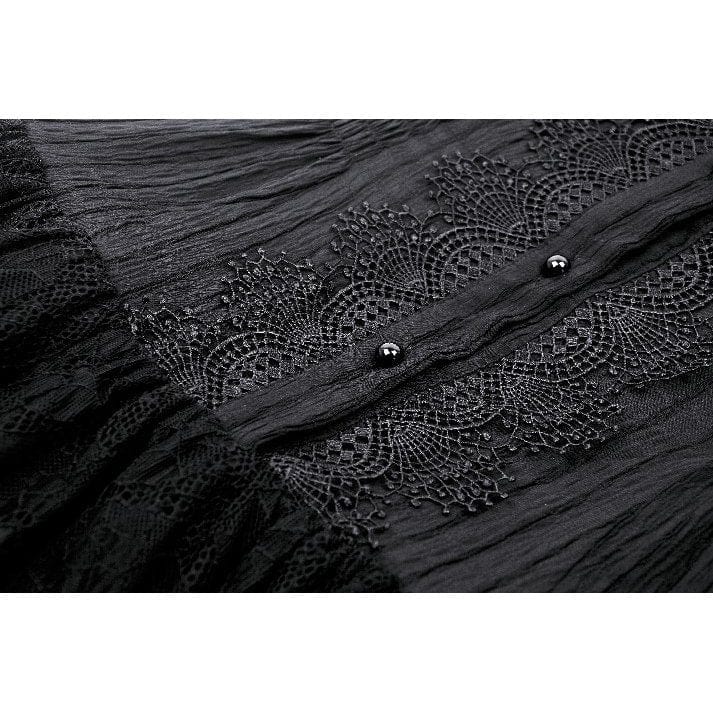 Women's Gothic Cheongsam Collar Ruffled Homecoming Dress - Image 16