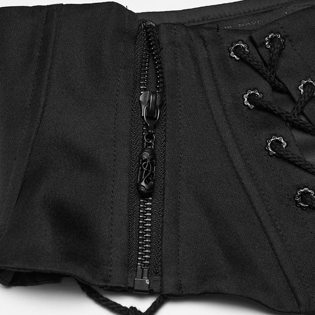 Women's Gothic Church Embroidered Hawk-moth Lace-up Underbust Corset - Image 8