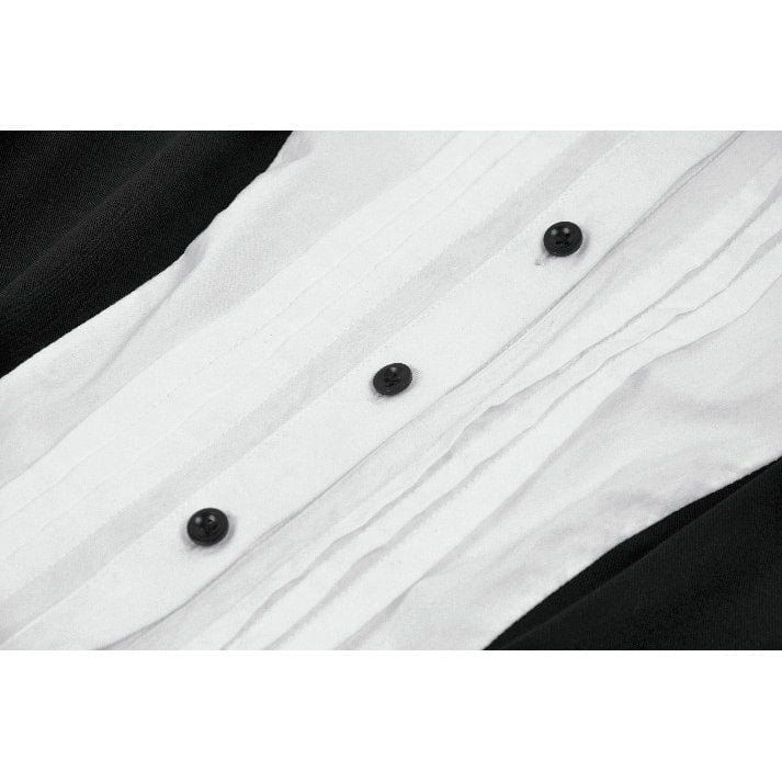 Women's Gothic Contrast Color Harlequin Puff Sleeved Dress - Image 13