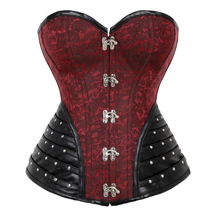 Women's Vintage Jacquard Strappy Overbust Corsets - Image 6