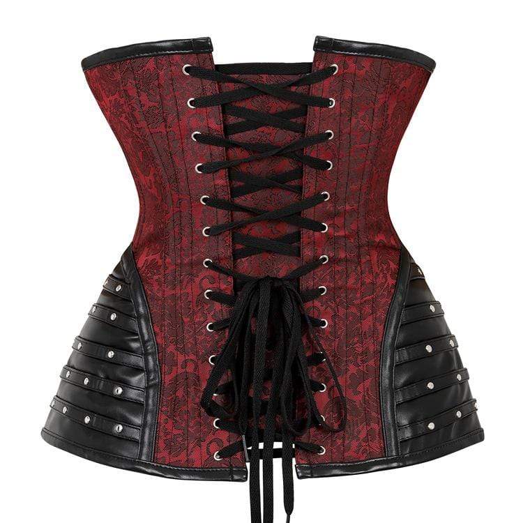 Women's Vintage Jacquard Strappy Overbust Corsets - Image 8