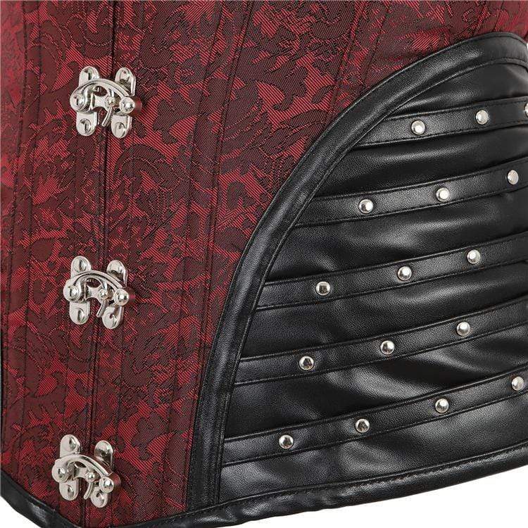 Women's Vintage Jacquard Strappy Overbust Corsets - Image 9