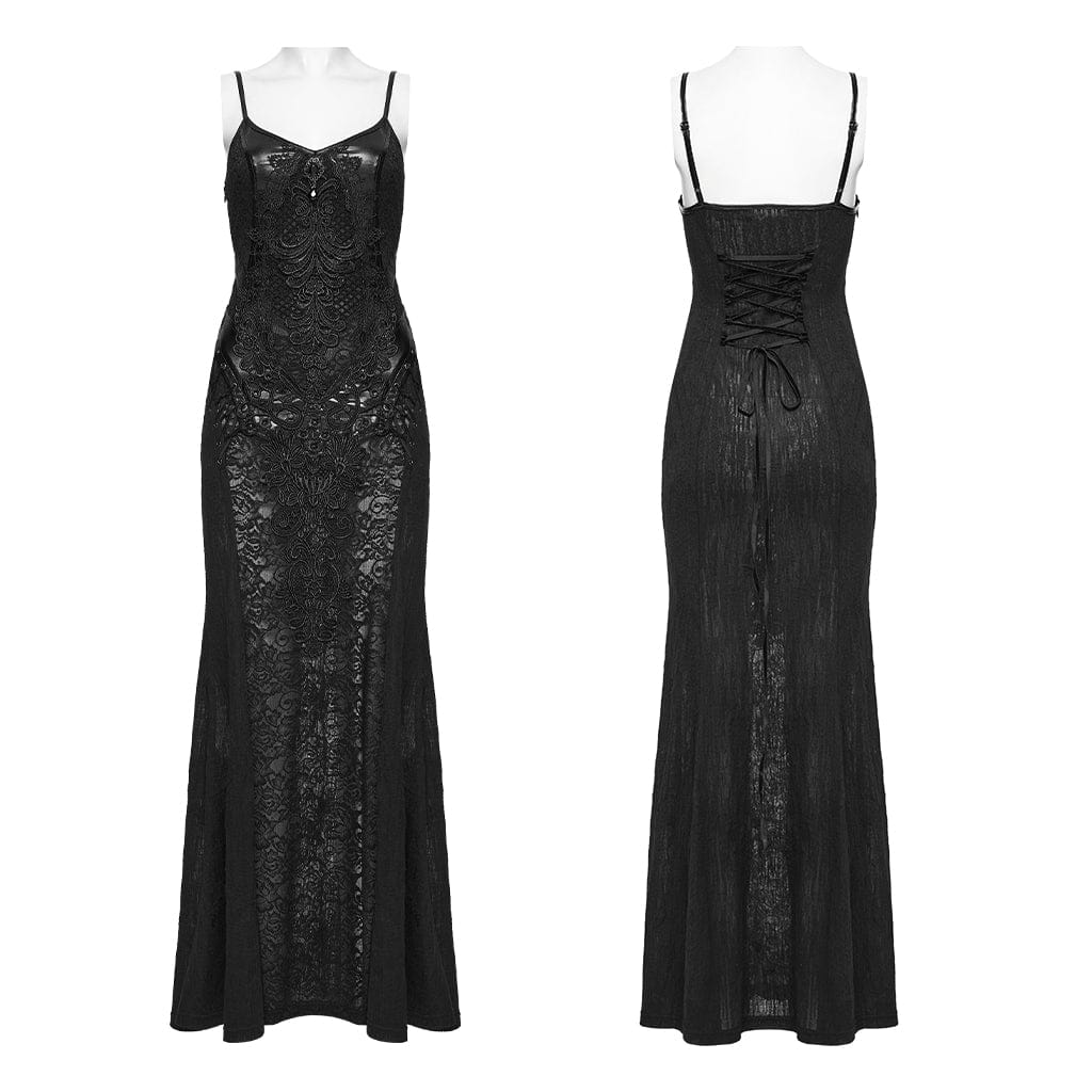 Women's Gothic Crochet Flower Slip Dress Wedding Dress - Image 5