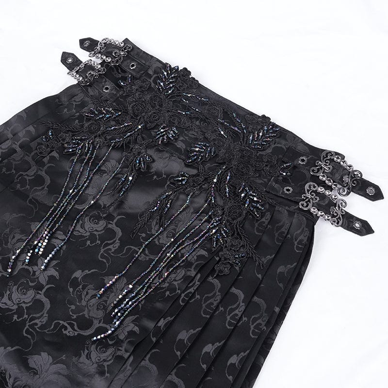 Women's Gothic Crochet Tassels Bucket-up Long Skirt - Image 10