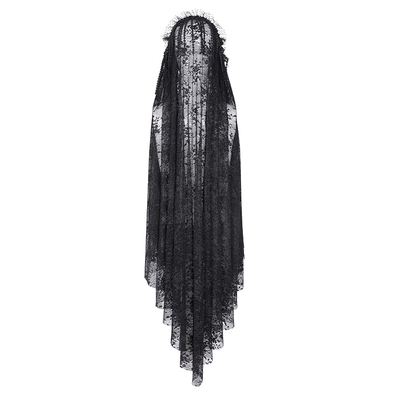 Women's Gothic Crochet Tassels Lace Veil - Image 8