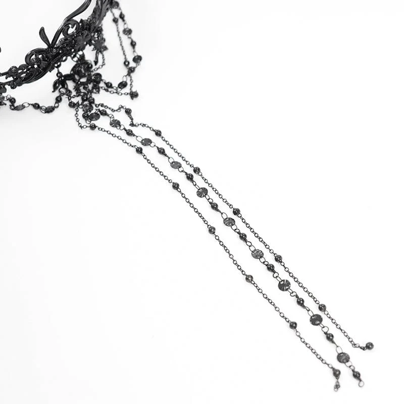 Women's Gothic Cross Floral Beaded Headwear - Image 9