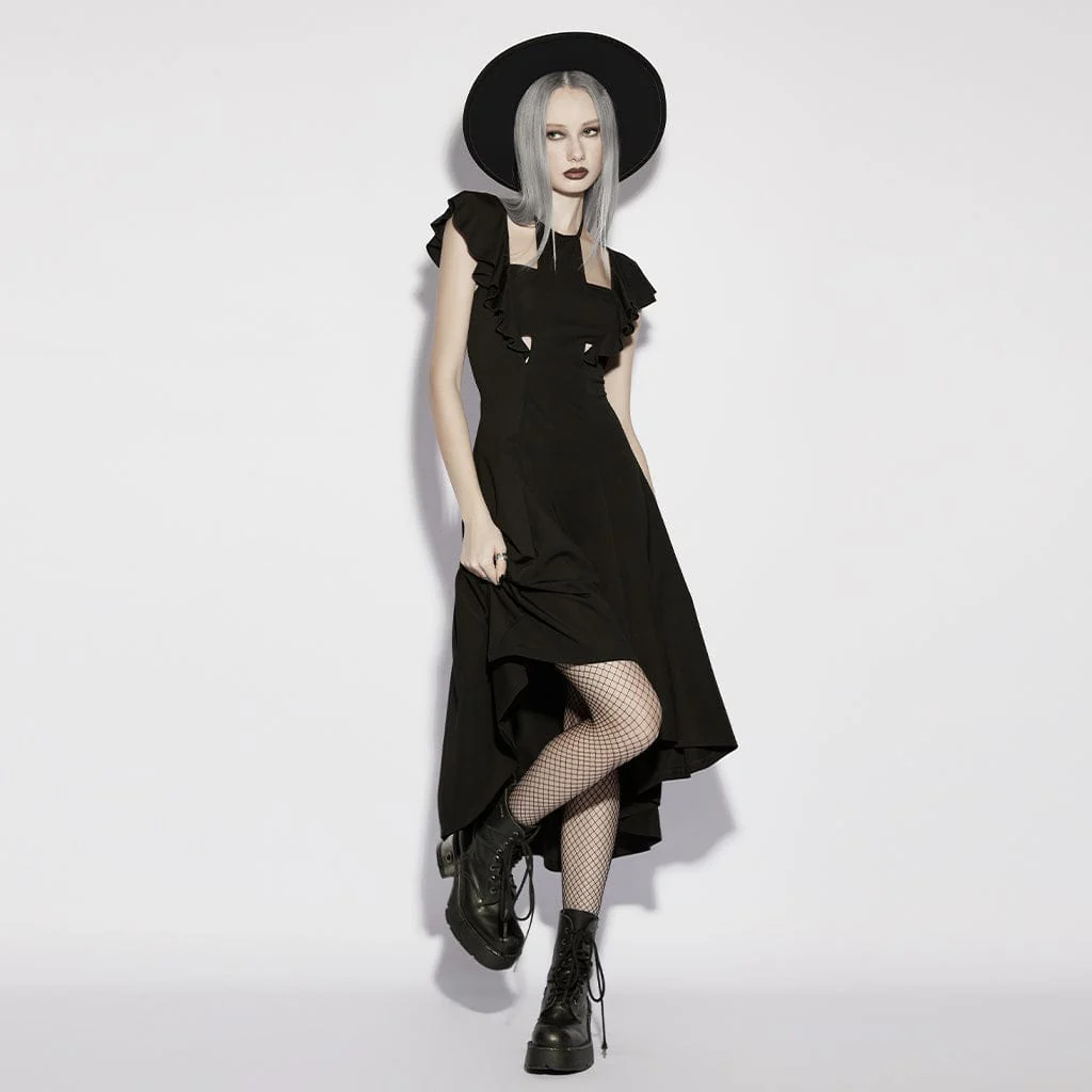 Women's Gothic Cross Halterneck High Low Dress - Image 4