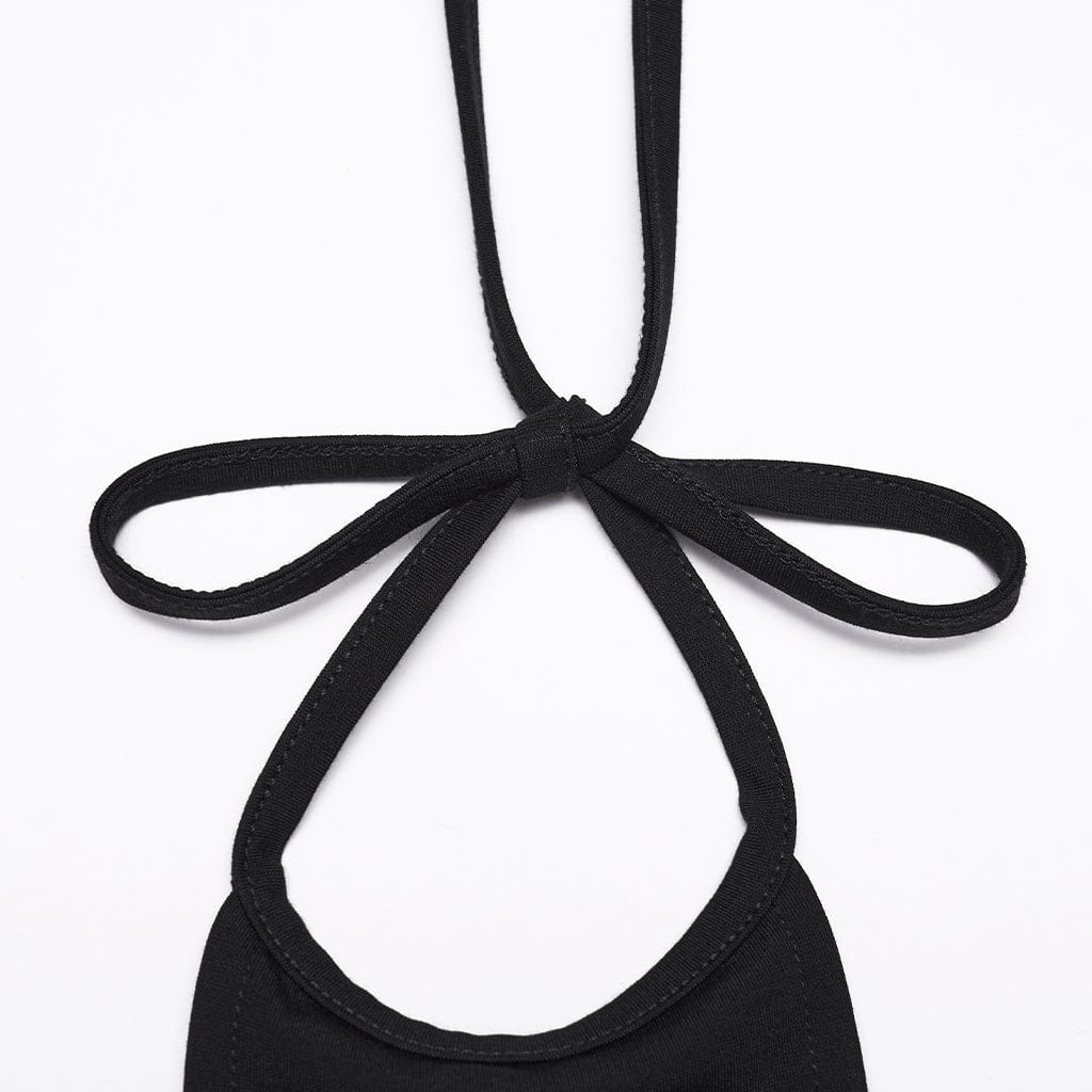 Women's Gothic Cross Halterneck High Low Dress - Image 6