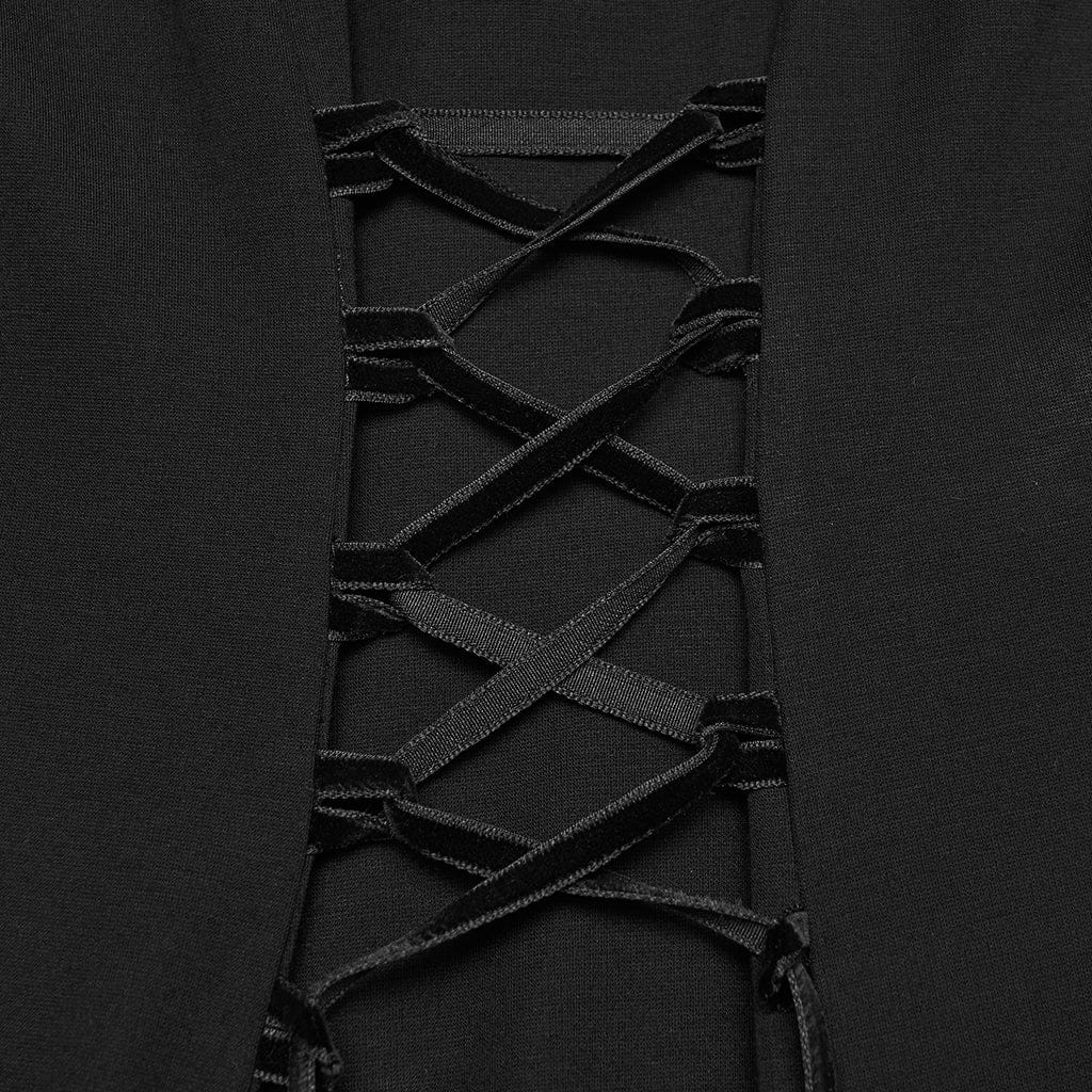Women's Gothic Cross Halterneck High Low Dress - Image 9