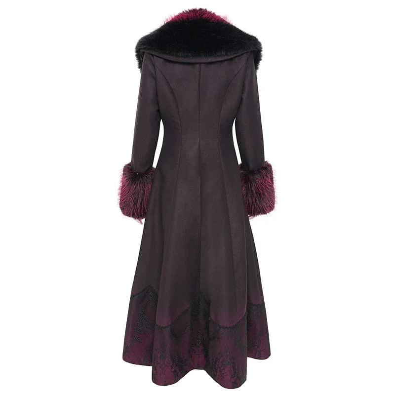 Women's Gothic Cross Lace Coat Black Red - Image 10